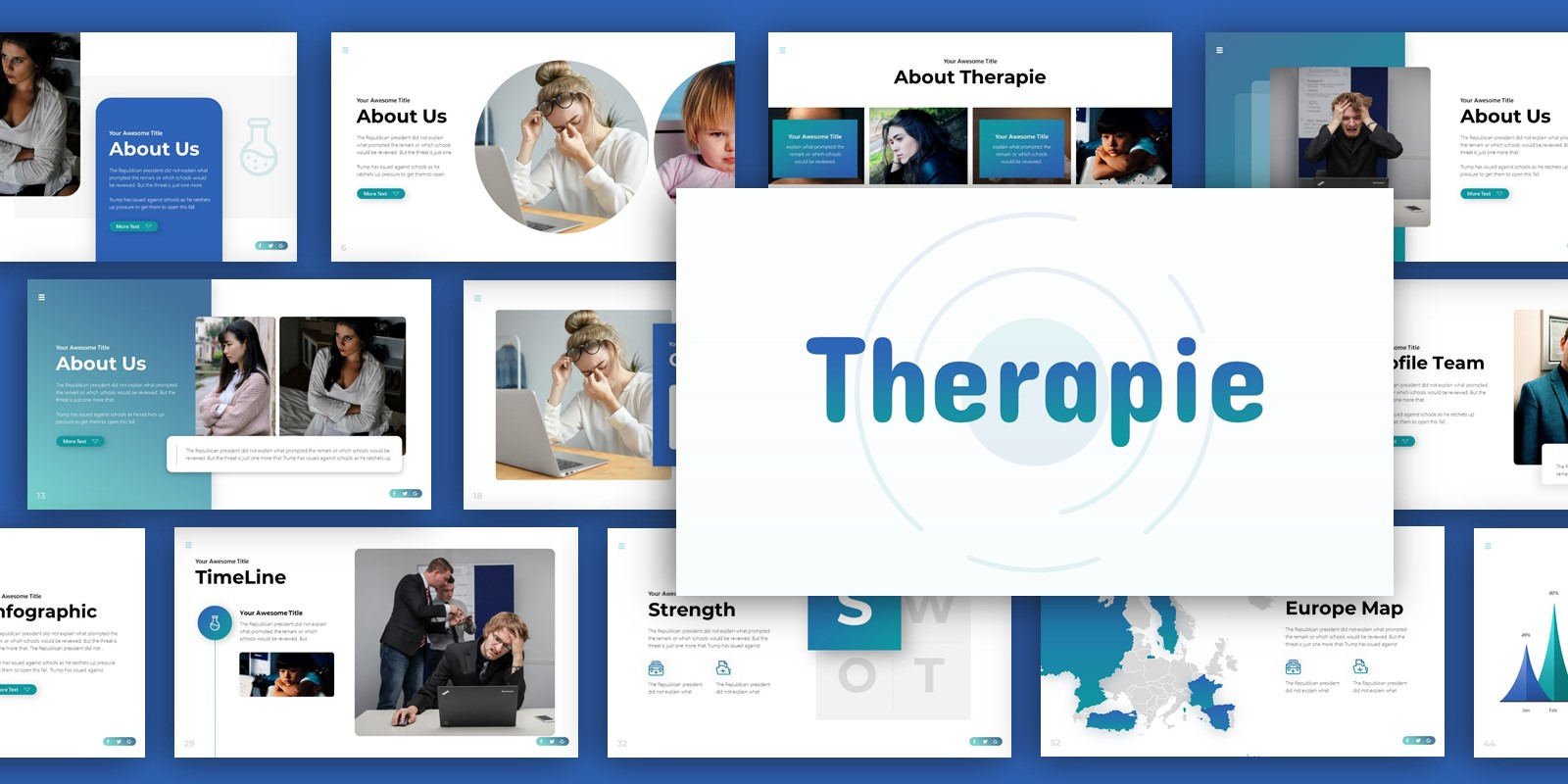 Therapie Mental Health Presentation Powerpoint Template