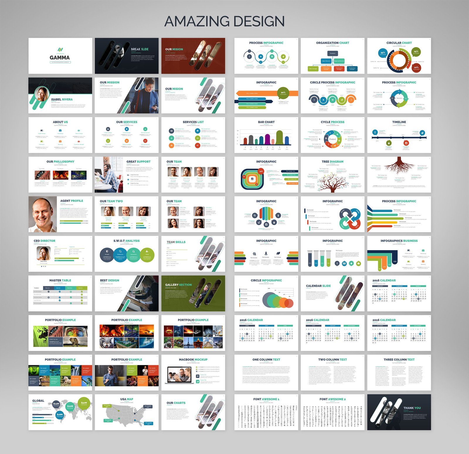 Gamma PowerPoint template #66041 - TemplateMonster