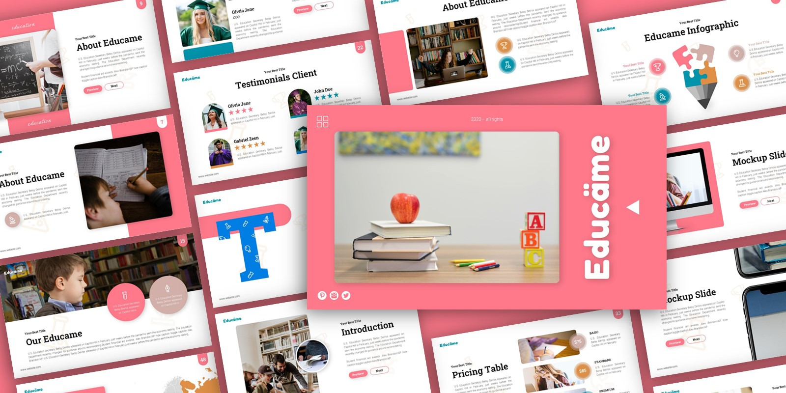 Educame Education Presentation PowerPoint template