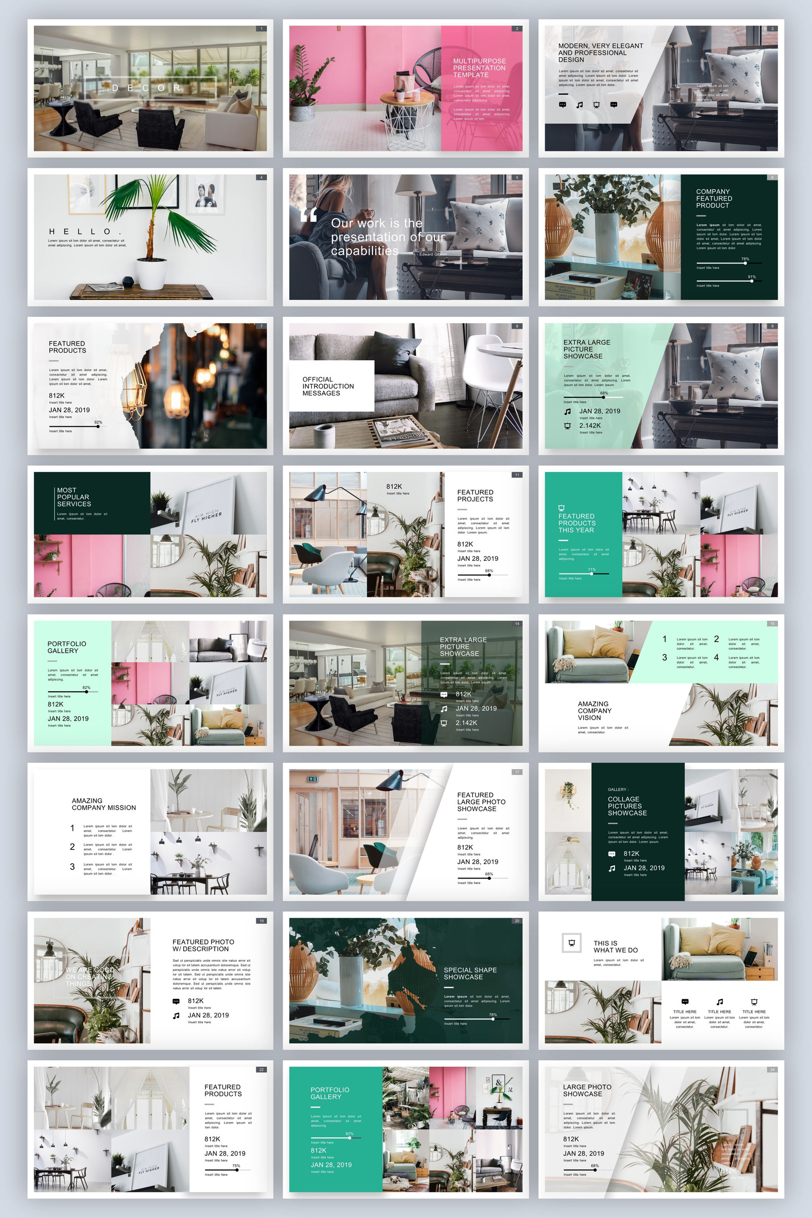 Decor PowerPoint template 84322 TemplateMonster