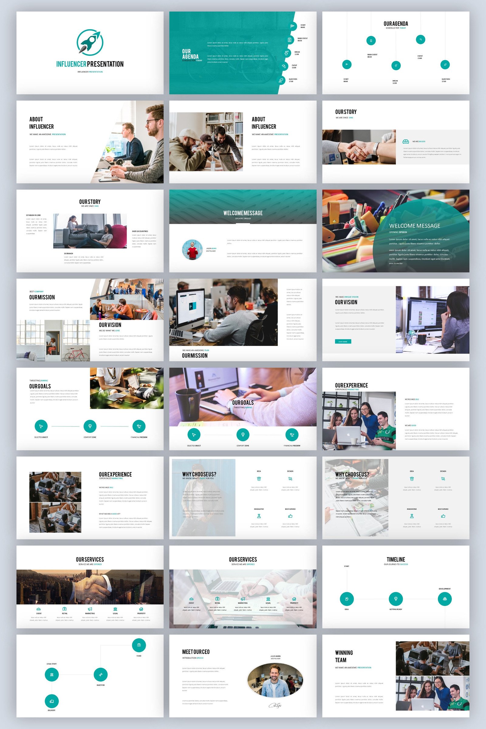 Influencer-Business PowerPoint template - TemplateMonster