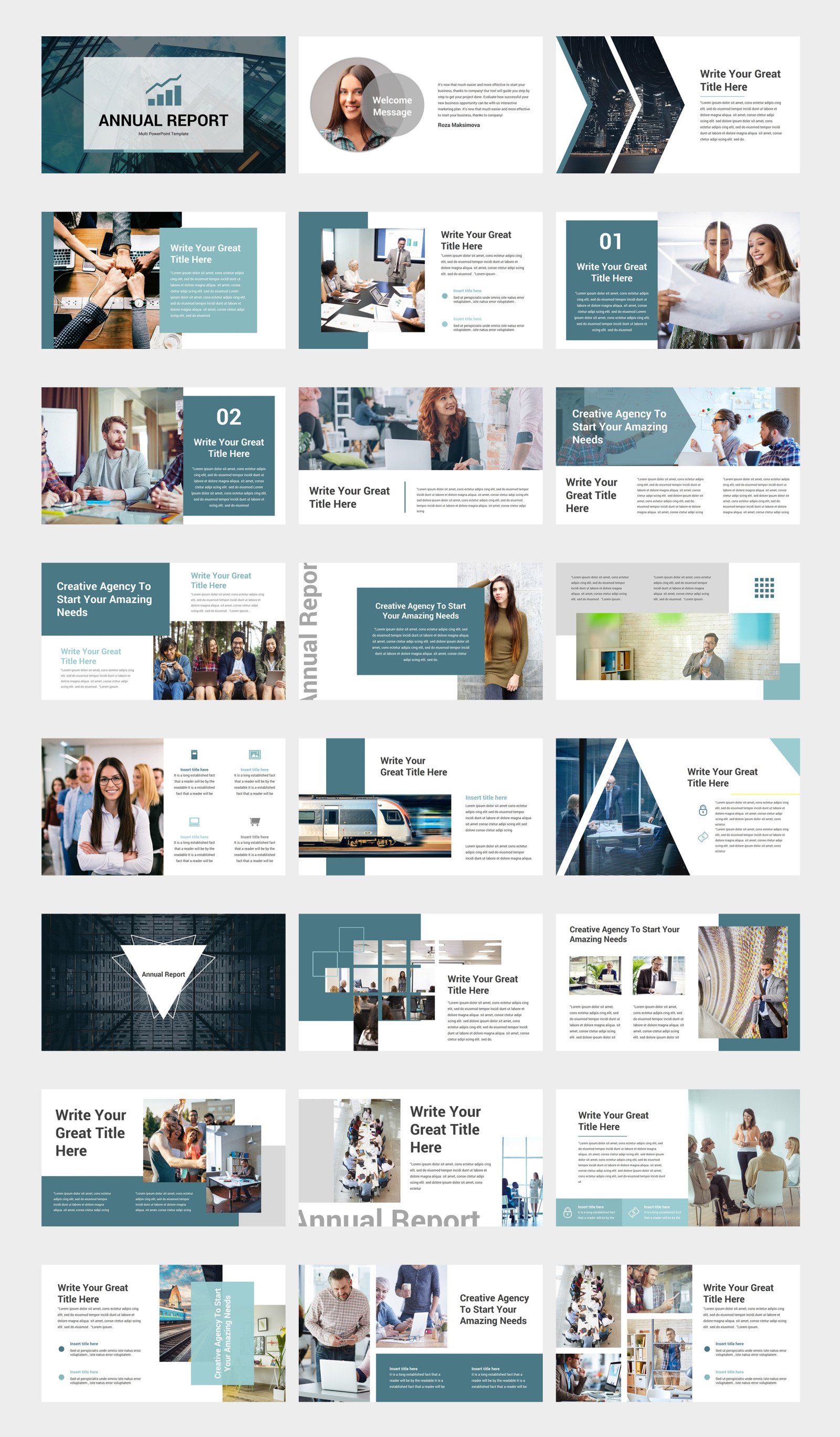 Annual Report PowerPoint template #93339 - TemplateMonster