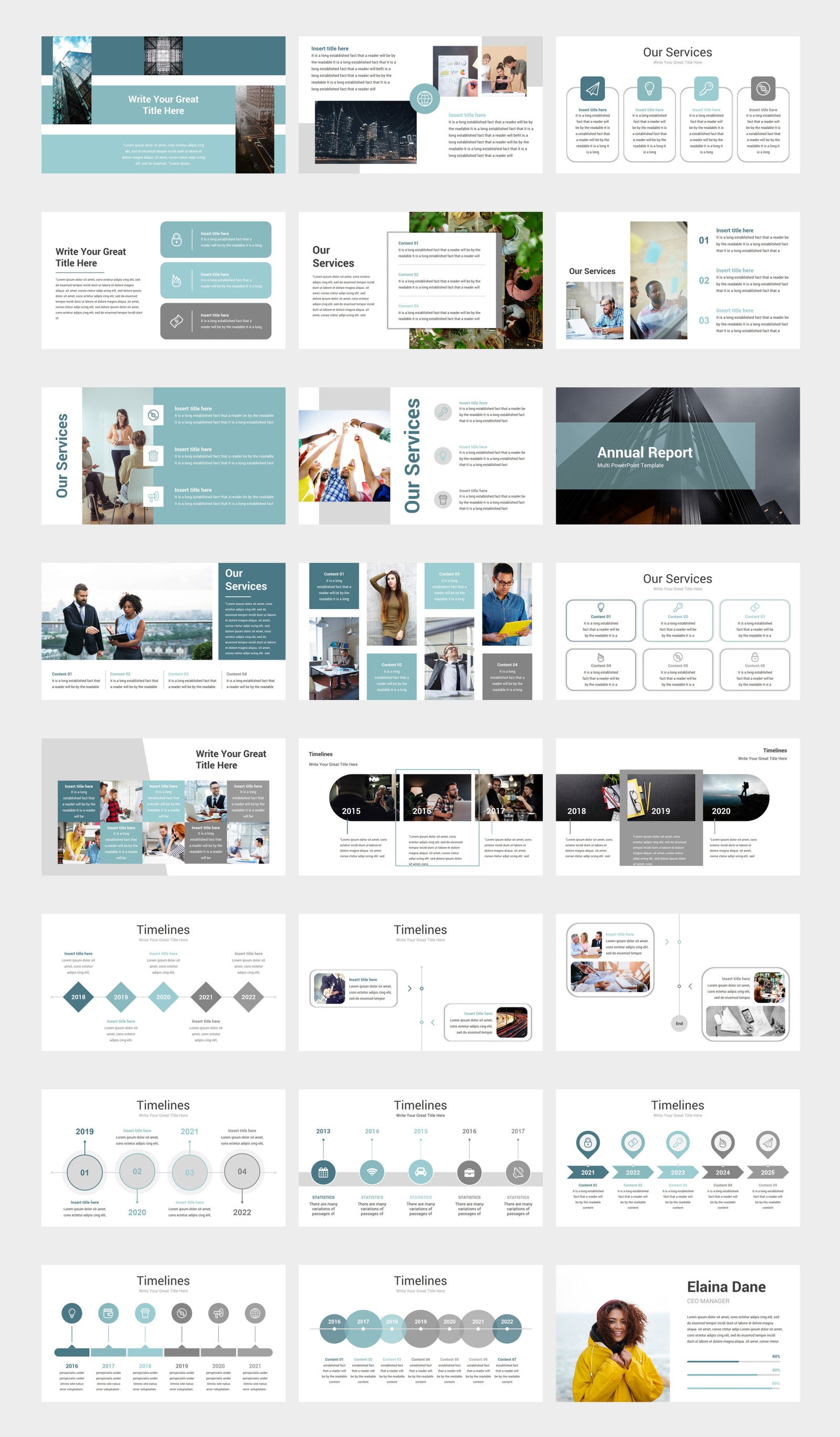 Annual Report PowerPoint template #93339 - TemplateMonster