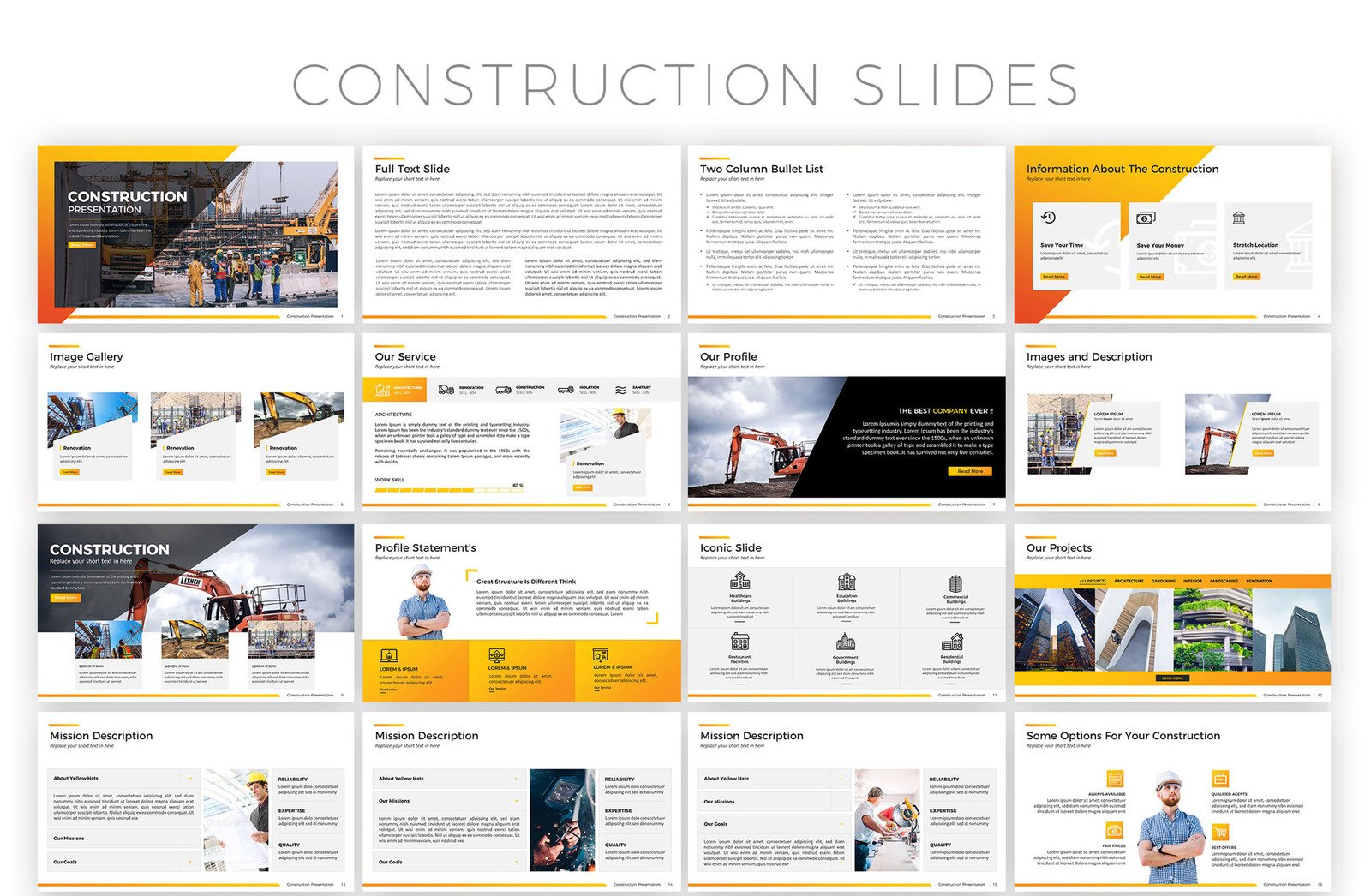 Construction - PowerPoint template #67591 - TemplateMonster