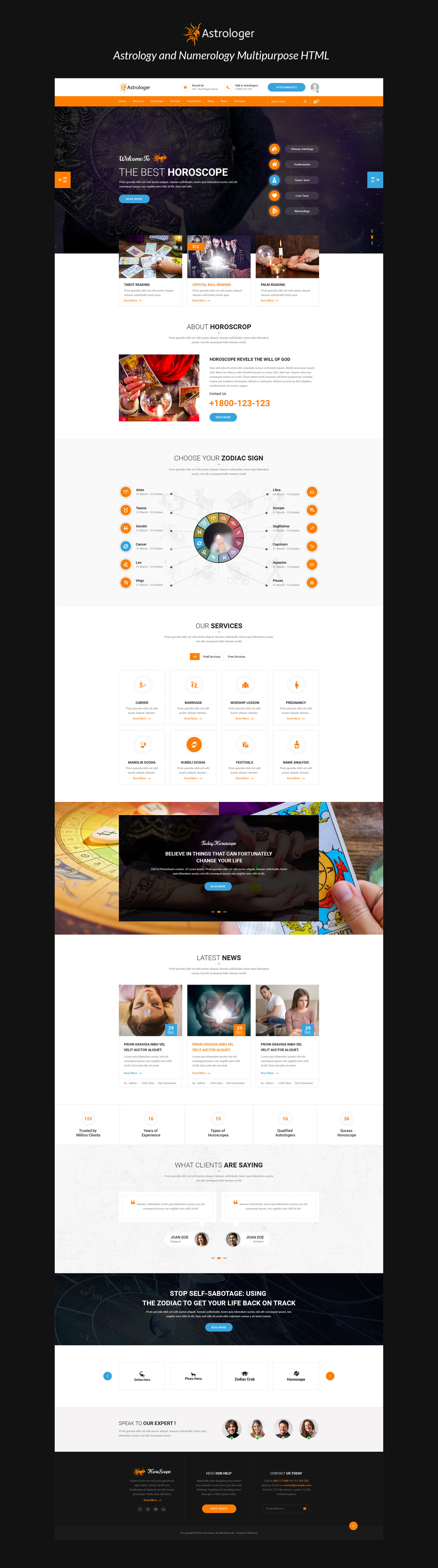 Astrologer Astrology and Numerology HTML Website Template