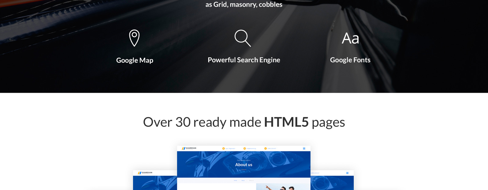 Guardian Responsive Car Rental Company Multipage HTML site Template