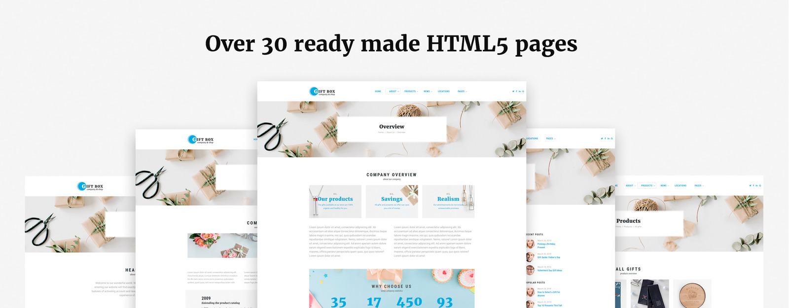 Gift Box Gift Shop Multipage HTML5 site Template
