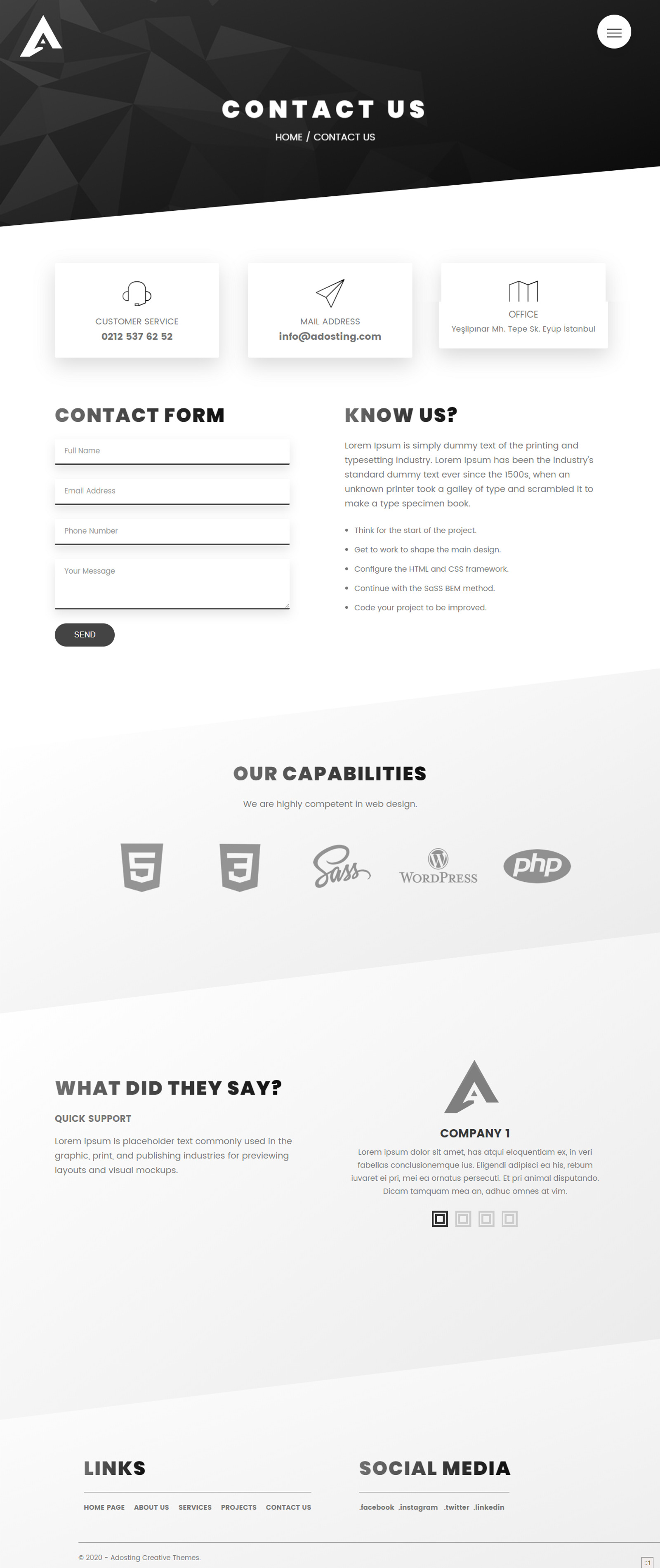 Adosting Creative Html5 & Css3 Responsive Theme Website Template