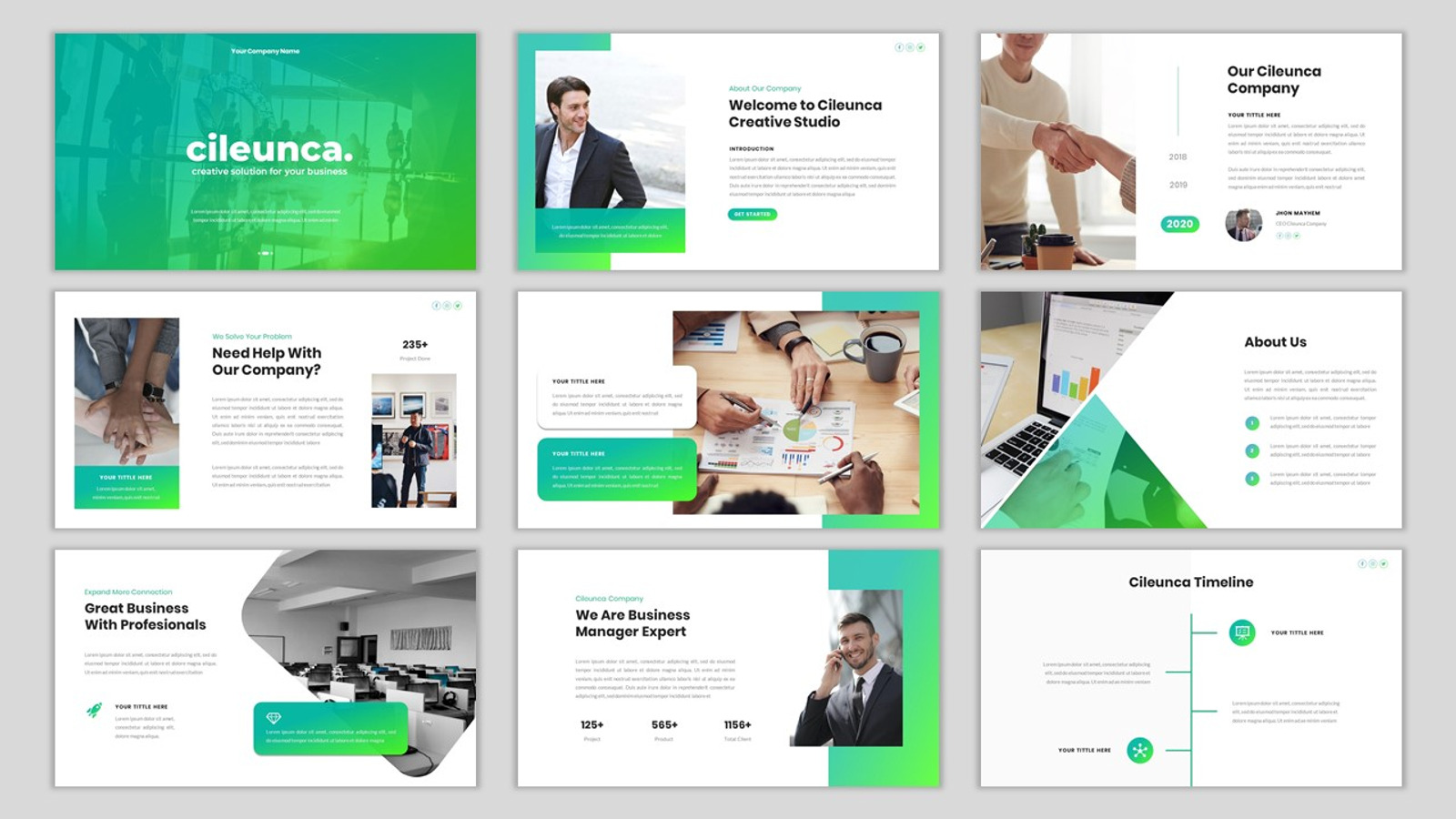 Cileunca - Creative Business Google Slides Template PowerPoint template