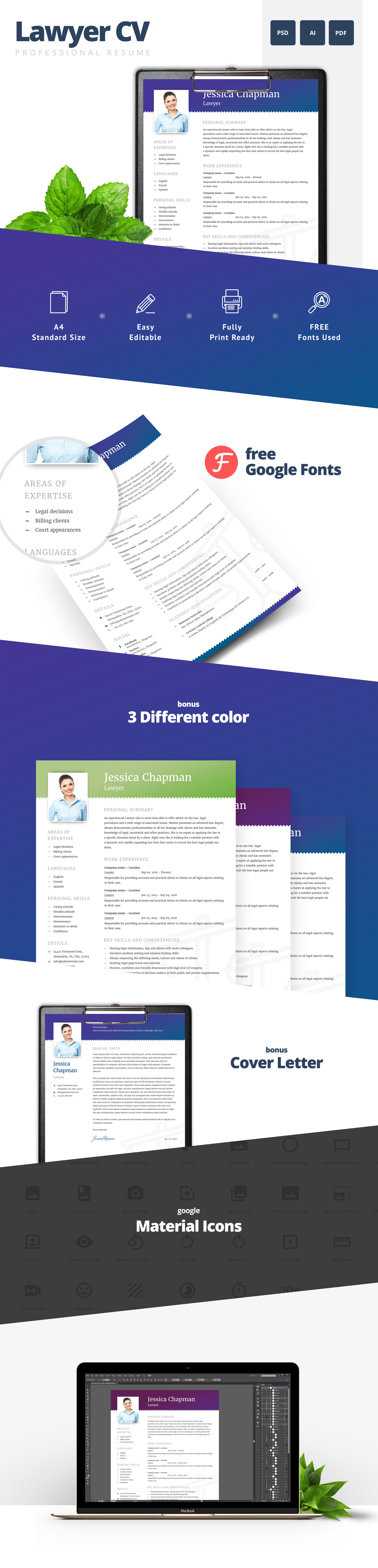 Jessica Chapman Lawyer CV Resume Template TemplateMonster