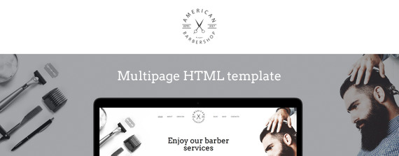 Barber Shop Responsive Multipage Website Template #66269