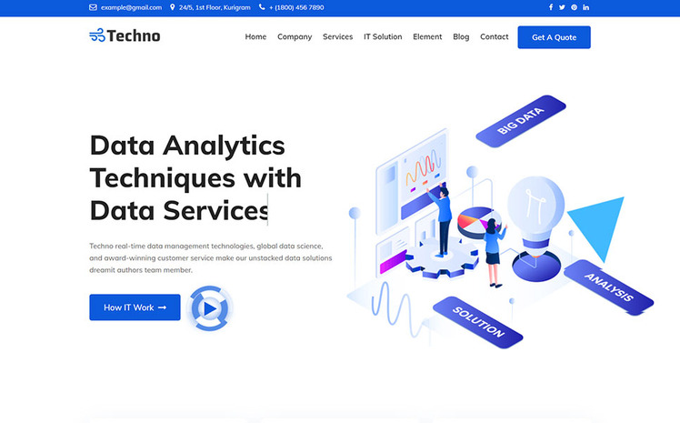 Techno - Best IT Solution & Multi-Purpose HTML5 Template + RTL #101273