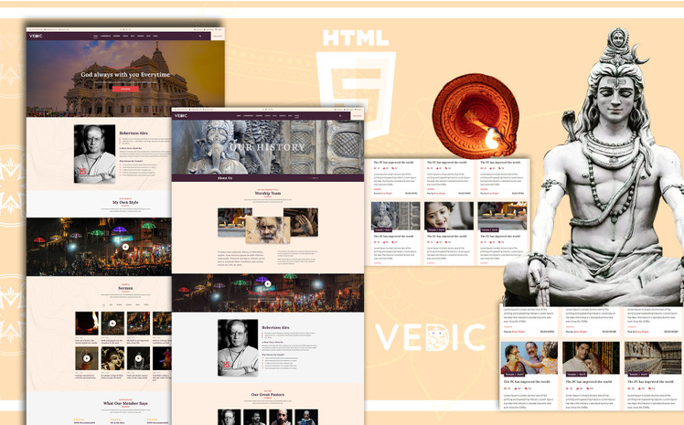 Vedic - Hindu Temple Website Template #110131