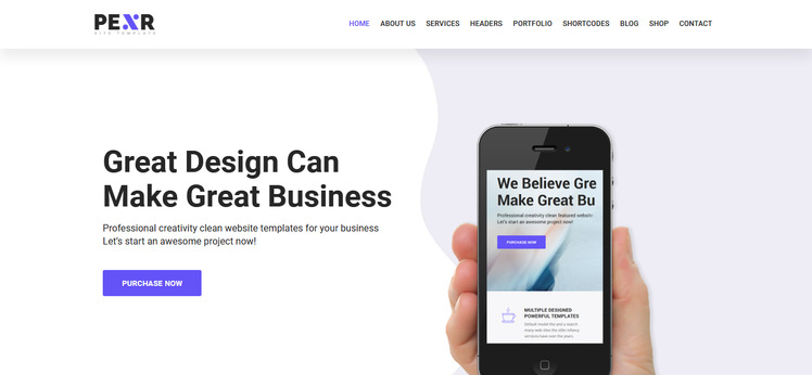 Pexr - Responsive Multipurpose HTML5 Website Template #77069