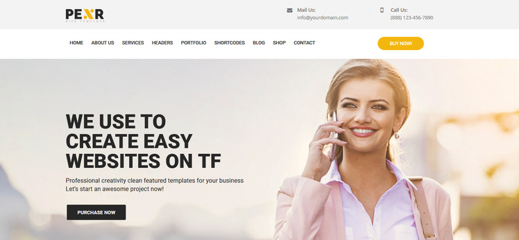 Pexr - Responsive Multipurpose HTML5 Website Template #77069