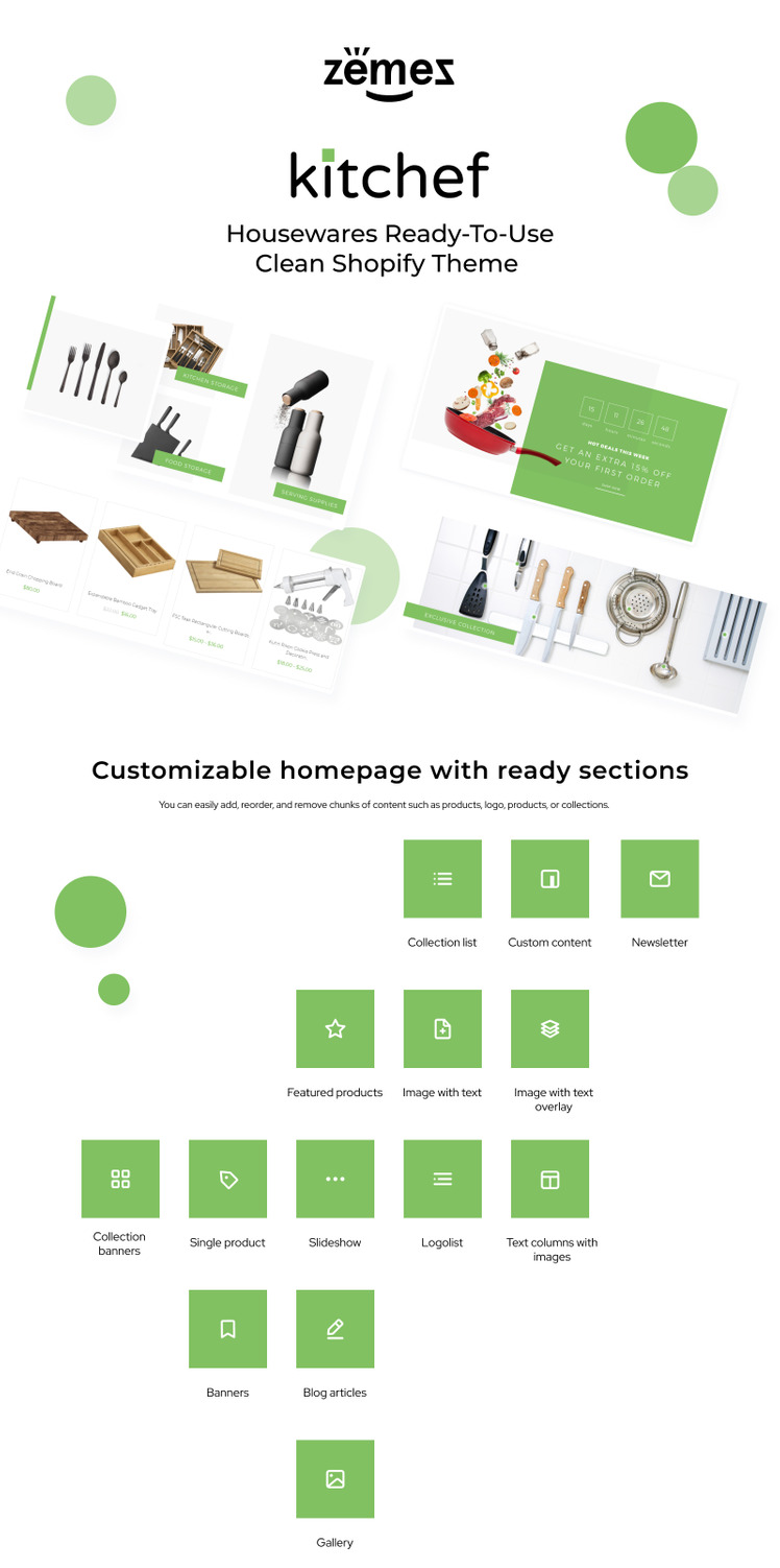 Kitchef Housewares Ready To Use Clean Shopify Theme #80151-1