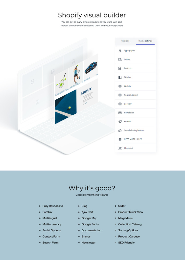 Squet Tennis Multipage Clean Shopify Theme #82000-2