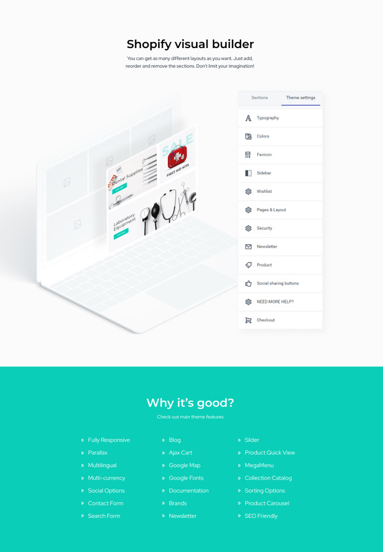 Medicava Medical Equipment Multipage Clean Shopify Theme #82698-2