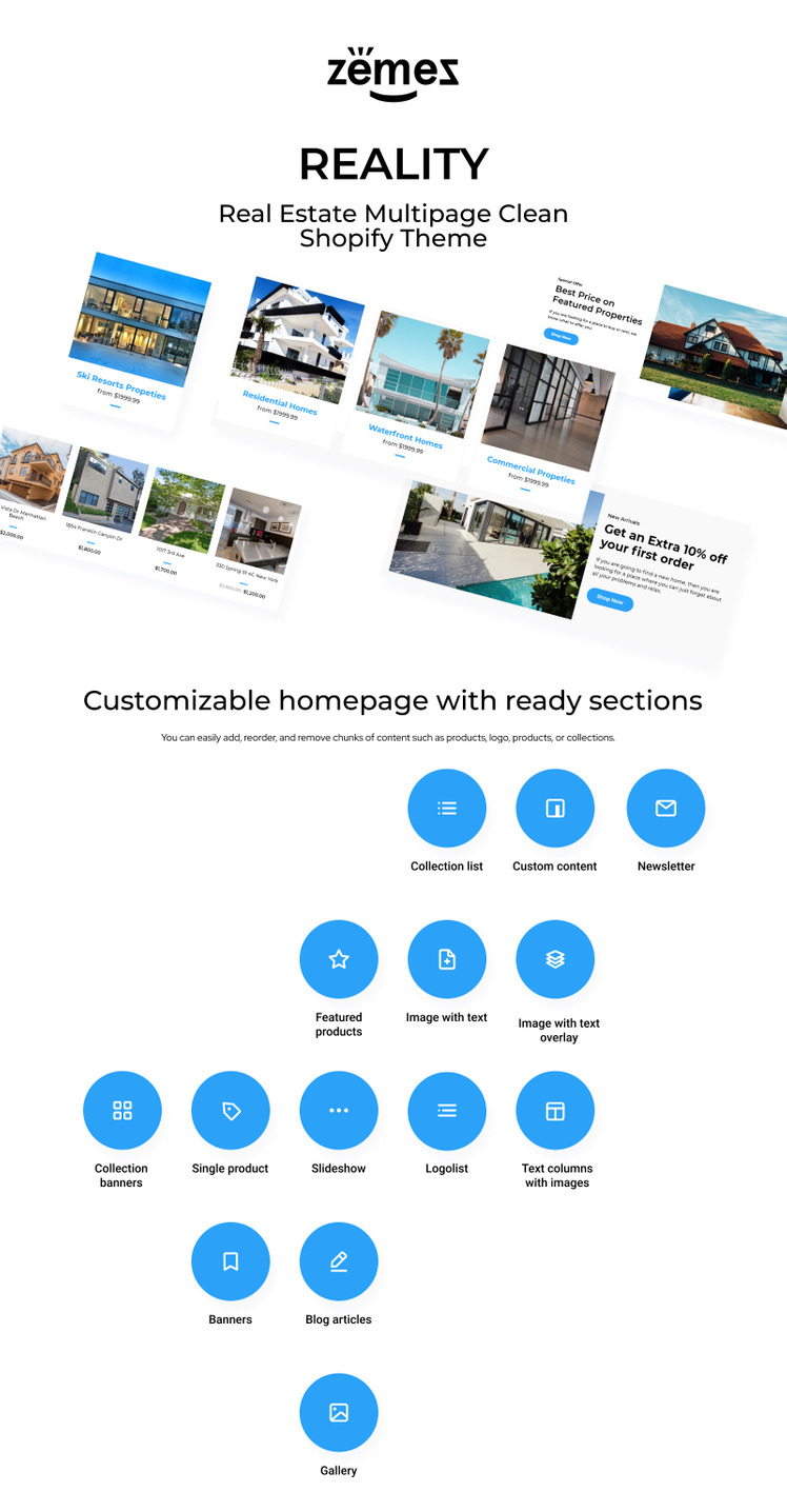 Reality Real Estate Multipage Clean Shopify Theme #83215-1