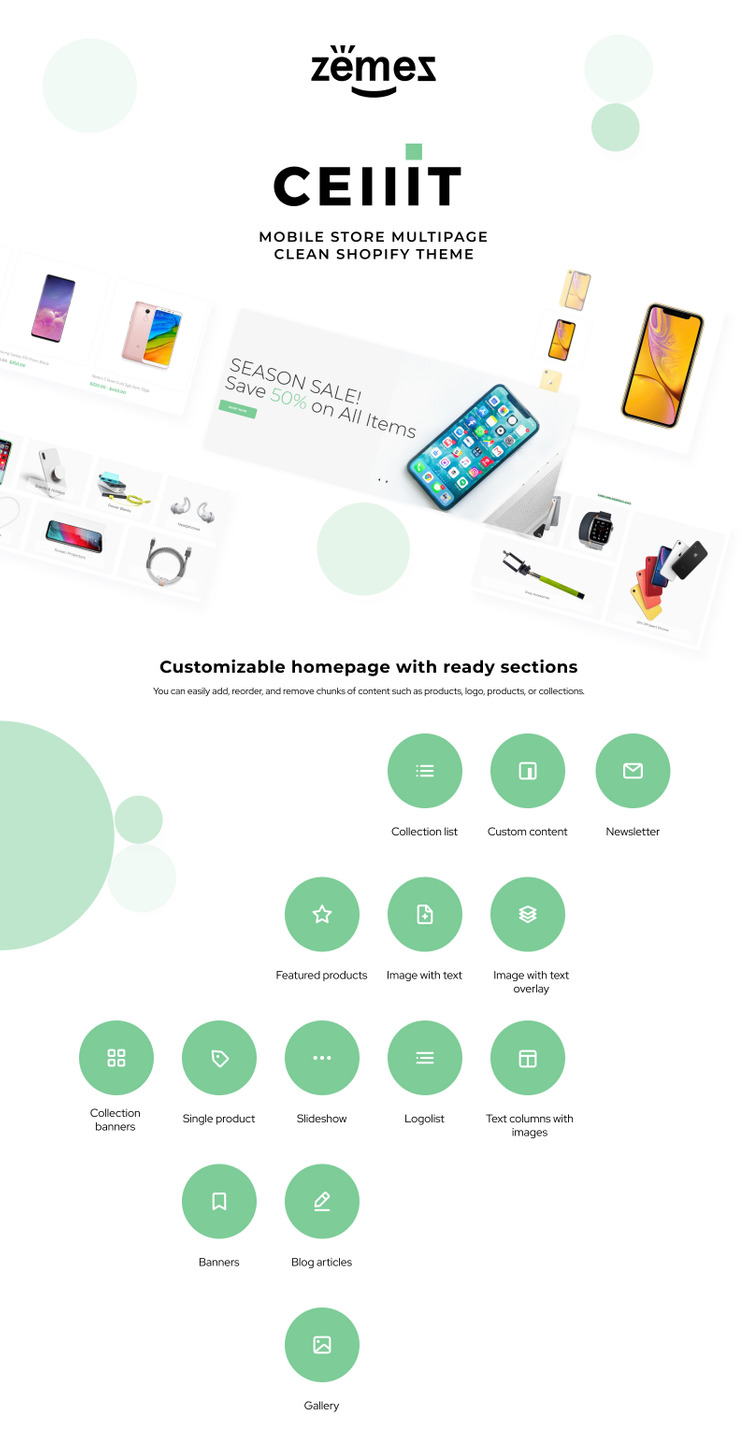 Cellit Mobile Store Multipage Clean Shopify Theme #83525-1