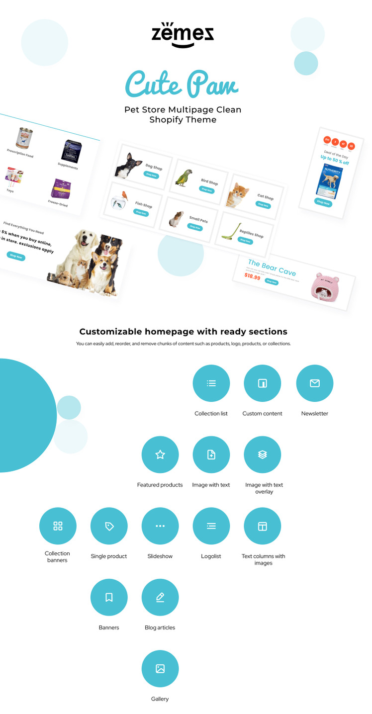 Cute Paw Pet Store Multipage Clean Shopify Theme #83881-1