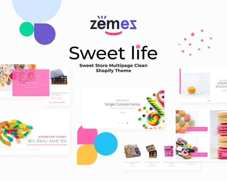 Sweet Life Sweet Store Multipage Clean Shopify Theme #83883-1