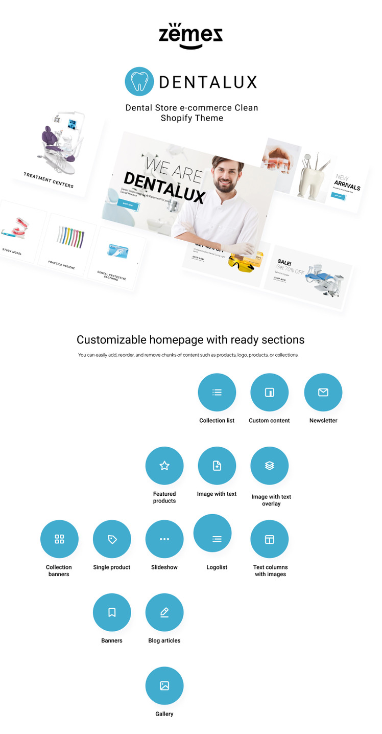Dentalus Dental Store e ommerce Clean Shopify Theme #83971-1