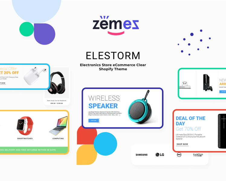 Elestorm Electronics Store eCommerce Shopify Theme #84734-1