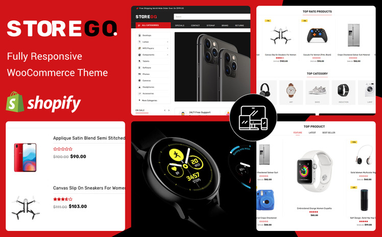 StoreGo Multipurpose Premium Electronic Shopify Theme #90638