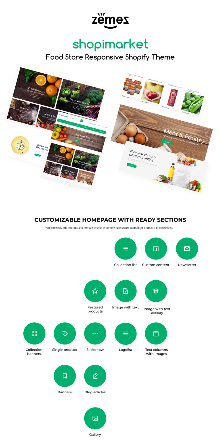 Food Store Responsive Shopify Theme #62200-1
