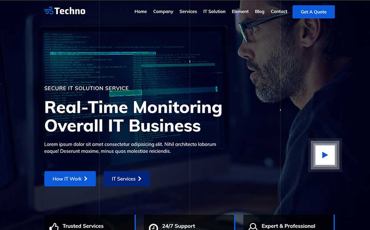 Techno - Best IT Solution & Multi-Purpose HTML5 Template + RTL #101273