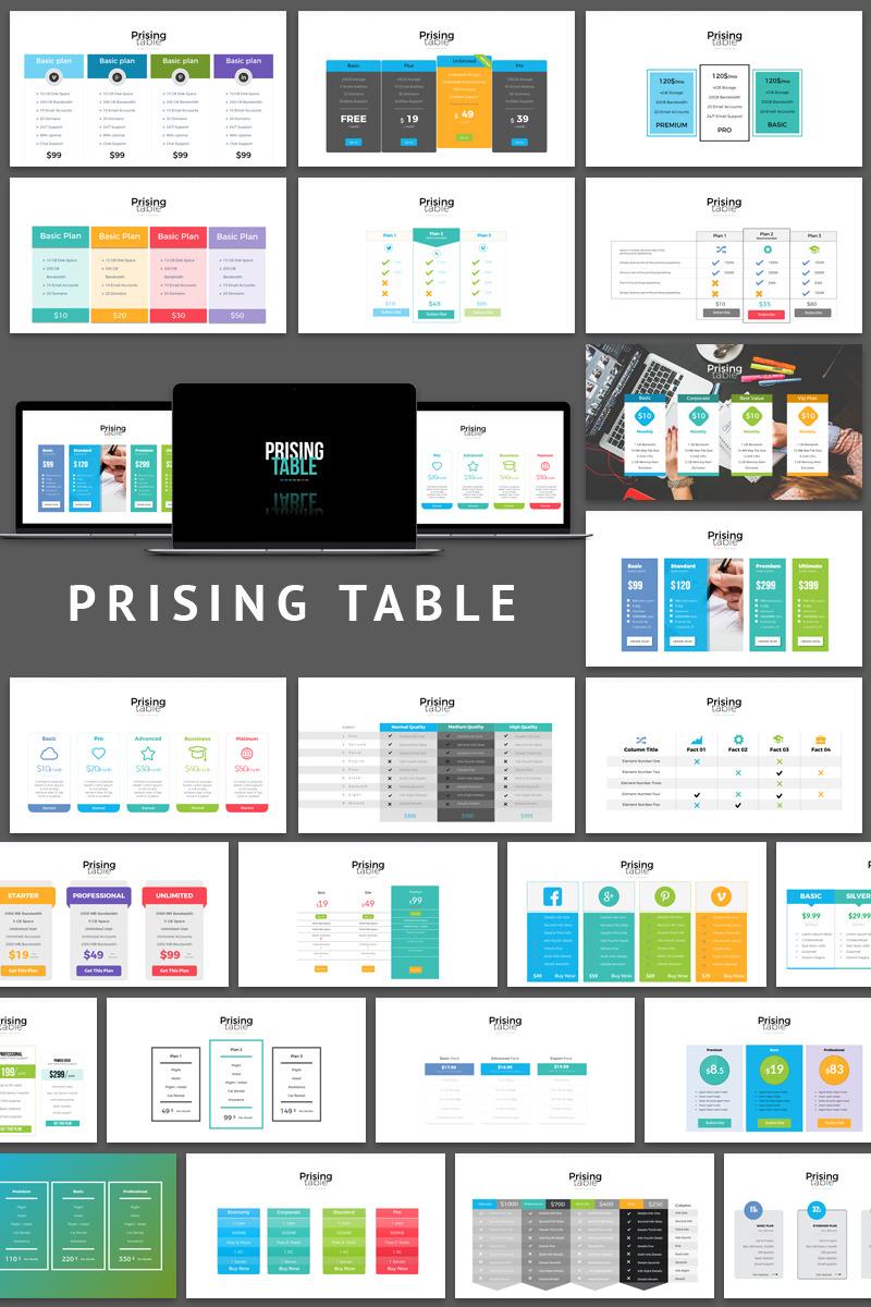 Pricing Table Presentation PowerPoint template - Features Image 1