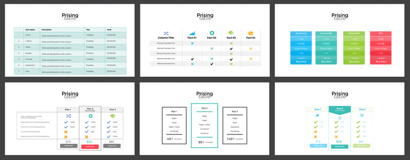 Pricing Table Presentation PowerPoint template - Features Image 3
