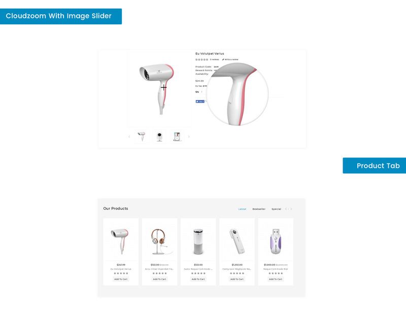 Electron Store OpenCart-sjabloon - Eigenschappen Afbeelding 3