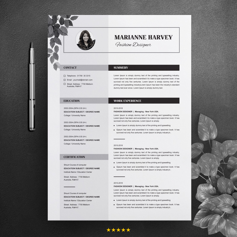 Floral CV / Resume Template - Features Image 1