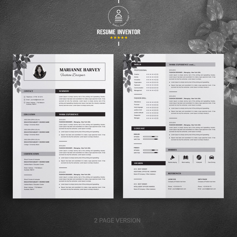 Floral CV / Resume Template - Features Image 2