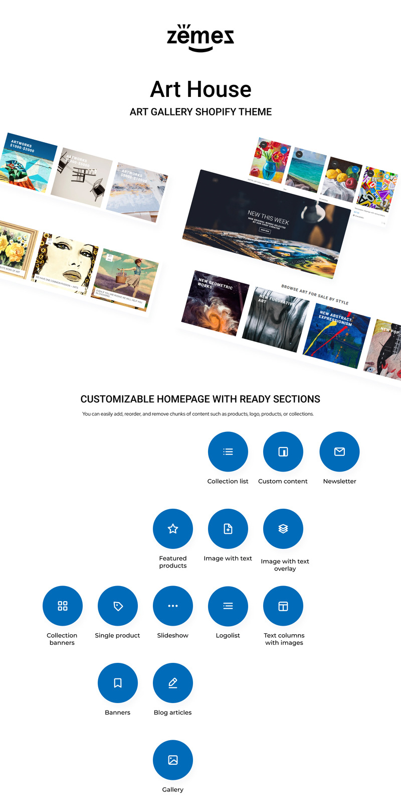 Responsivt Art House - Art Gallery Shopify-tema #71506 - Funktionsbild 1