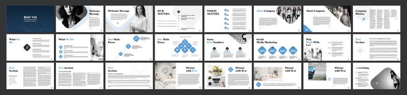 Round PowerPoint template - Features Image 1