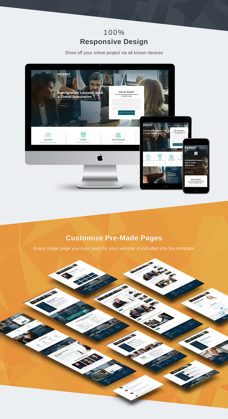 Permit - Immigration Lawyer Moto CMS 3 Template