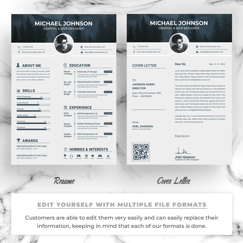 Modèle de CV graphique - Caractéristiques de l’image 2
