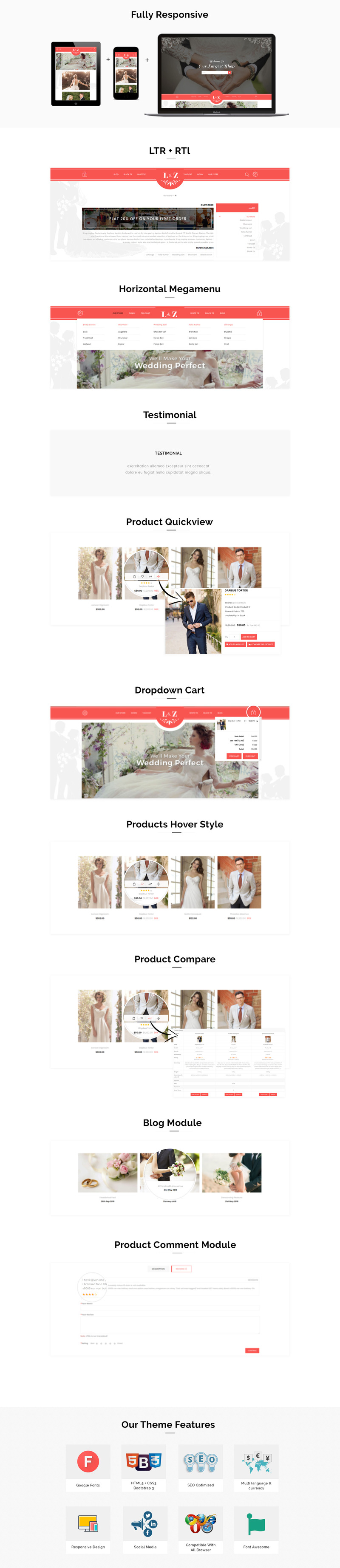 L&Z Wedding Store - Responsive OpenCart Template - Features Image 1