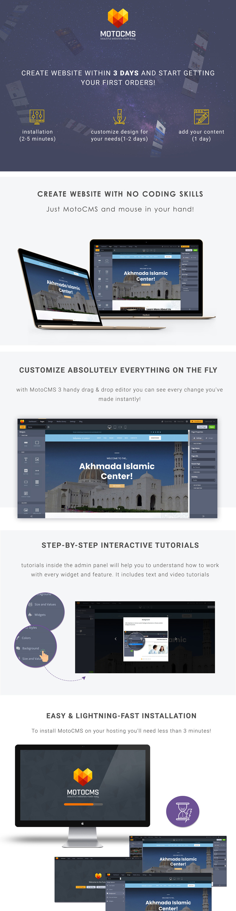 Islamic Center Moto CMS 3 Template - Features Image 1