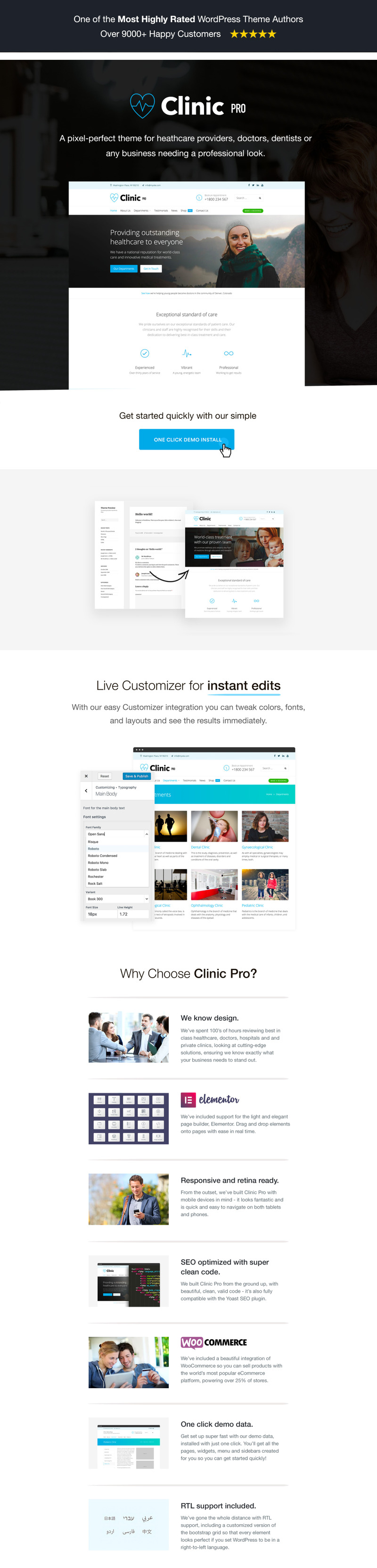 Clinic Pro WordPress Theme - Features Image 1