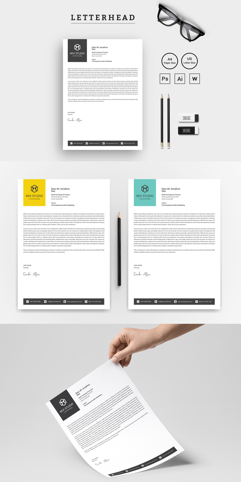 Mix Studio Creative Letterhead - Corporate Identity Template - Features Image 1