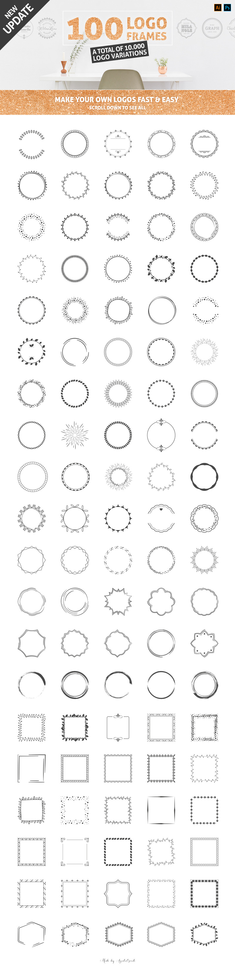 Plantilla de logotipo de 200 logotipos de tipografía - Imagen de características 7