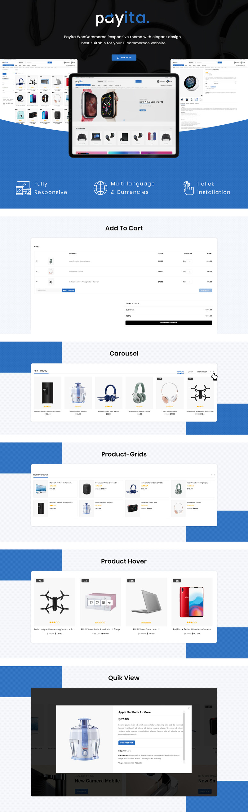 Payita - Multi-Purpose Electronic thème WooCommerce adaptatif #87340 - Image 1