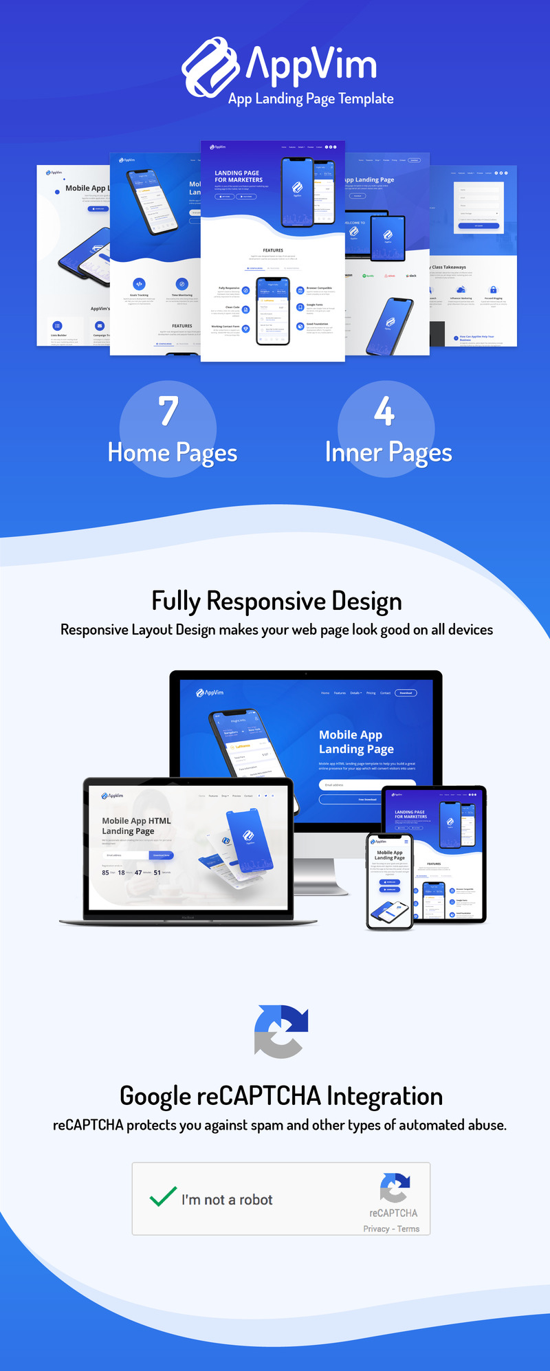Responsivt AppVim - App Landing Page-mall #122465 - Funktionsbild 1