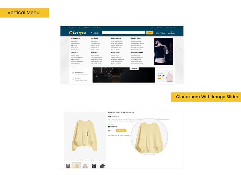 Everyou - Multipurpose Mega Store Magento Theme Magento sablon 74852 - Képpel 2