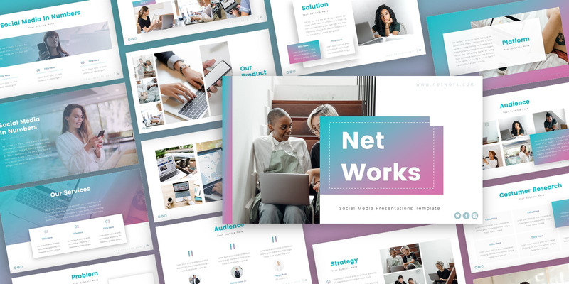 Sieci Social Media Presentation Szablon PowerPoint - Obraz funkcji 1