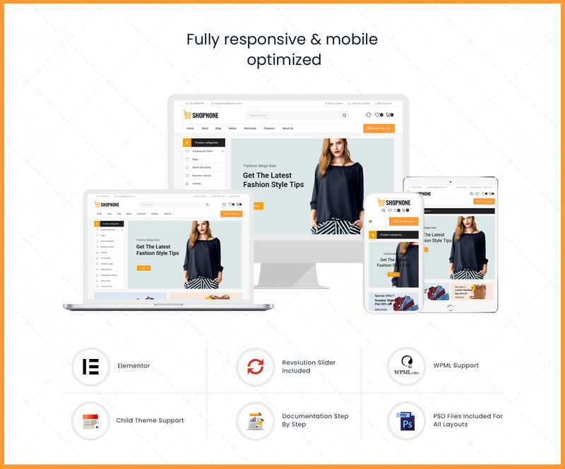 Shopnone-Mega Shop多功能WooCommerce主题——特色图像 1